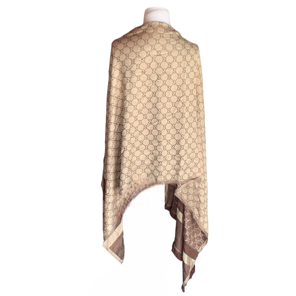 ‼️PRICE DROPPED ONLY TODAY‼️🆕 Gucci Brown Web Striped GG Jacquard Knit Scarf🧣 - Picture 8 of 8